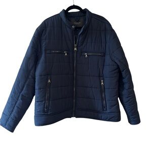 Marc New York Men's Doyle Hooded Jacket in navy blue.